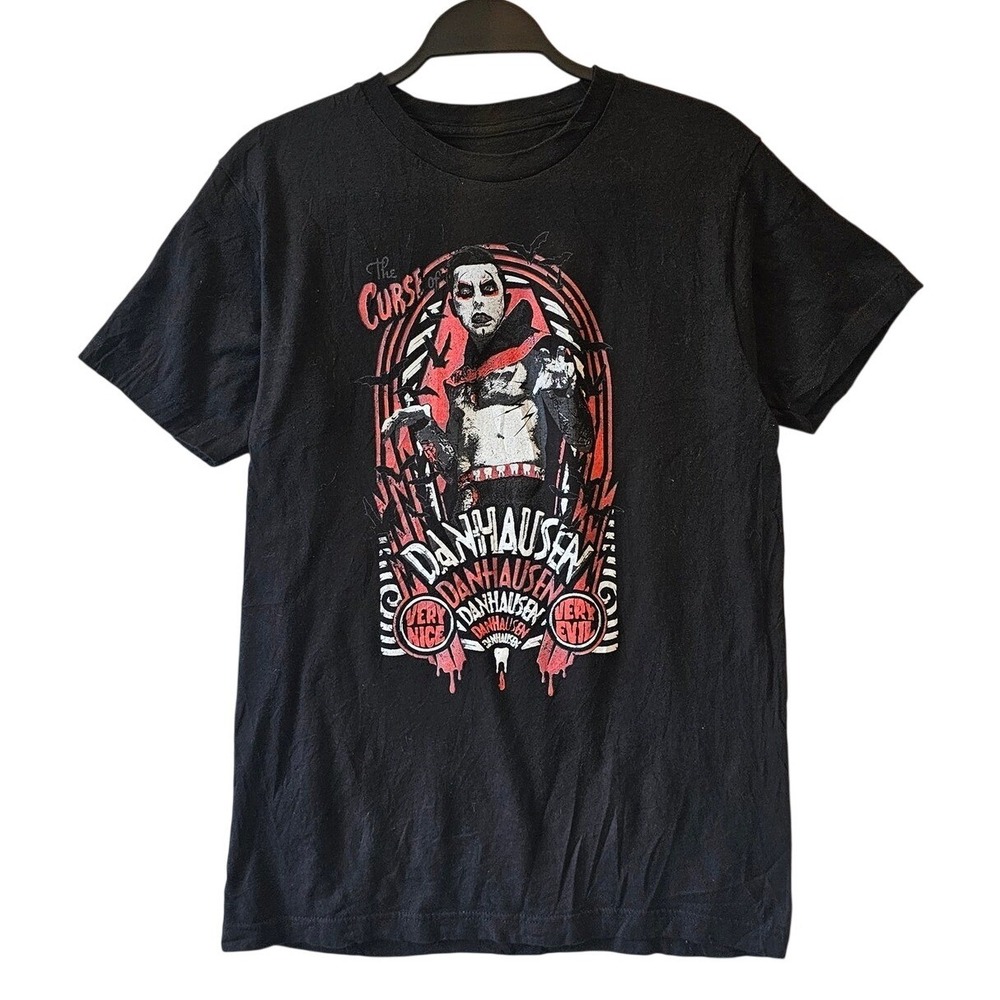 Danhausen AEW Wrestling Shirt Mens Black Evil Graphic Tee T-Shirt Medium